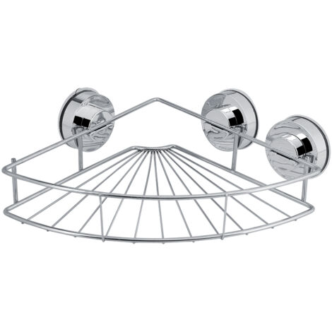 Estante triangular de acero inoxidable con ventosa, no requiere taladrar, para cocina y baño. (1/5)
