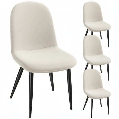 Lot de 4 Chaise de Salle à Manger en Velours,Pieds en métal - Dossier Assise rembourrée - Chaise pour cuisine salon café - 54x44x85 cm