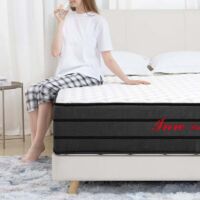 Materasso 140x190 cm INRE Memory foam molto spesso 25 cm, reversibile Supporto perfetto, anallergico