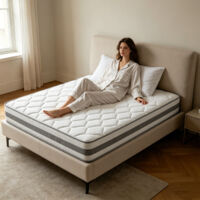 Colchón 140x200 cm, altura 25 cm, espuma comfort, muelles ensacados en 7 zonas, ergonómico - CJHXE