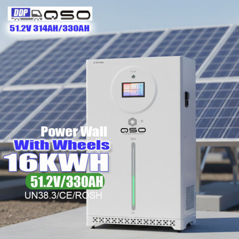 Batterie de stockage d'énergie solaire domestique tout-en-un 16 kWh 51,2 V 314 Ah LiFePO4, système 48 V 16 kWh/32 kWh