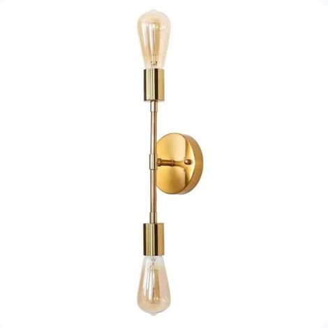 Applique Murale Industrielle, Applique Murale Intérieur Vintage, E27 Applique Miroir Salle de Bain, 2 Lumières Lampe Murale Chambre Rétro Métal, Lampe de Maquillage Vanité pour Ampoule Non Incluse Sal (1/4)