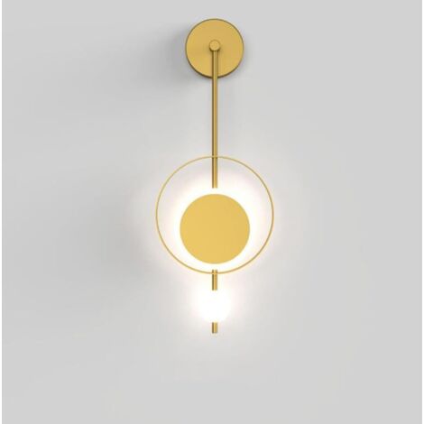 Applique murale créative, lampes de salle de bain modernes du milieu du siècle, lampe murale LED ronde en métal for salon, intérieur, lecture, bureau, chevet, couloir ( Color : Gold , Size : 58cm )