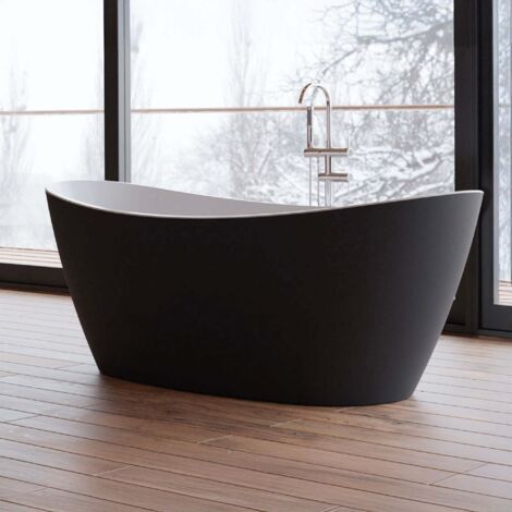 Freistehende Badewanne  Neroon 2.0 170 schwarz  170 x80 x60 cm, by SPALINA
