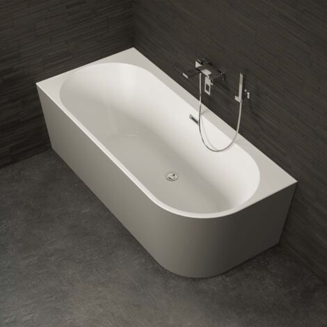 Freistehende Badewanne Capri 170 links grau 170 x76 x58 cm, by SPALINA