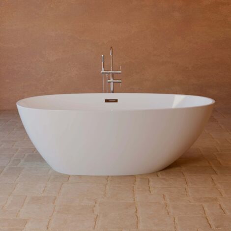 Freistehende Badewanne Kelly 170 weiß 170 x85 x58 cm, by SPALINA