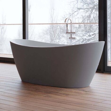 Freistehende Badewanne Neroon 2.0 170 grau 170 x80 x60 cm, by SPALINA