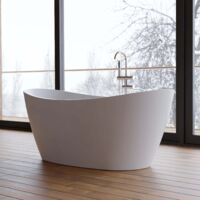 Freistehende Badewanne Neroon 2.0 160 weiß 160 x75 x67 cm, by SPALINA