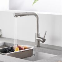 Wasserhahn Küche Küchenarmatur mit Ausziehbar Brause 360° Schwenkbar, MEEJEE Spültischarmatur Mischbatterie Küche, Armatur Küche 2 Strahlarten