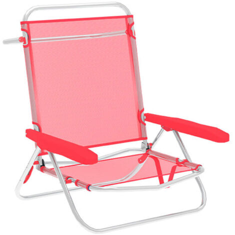 Marbueno Chaise Pieghevole 5 Posizioni Alluminio Corallo Spiaggia e Piscina 63X76X78 cm 10358