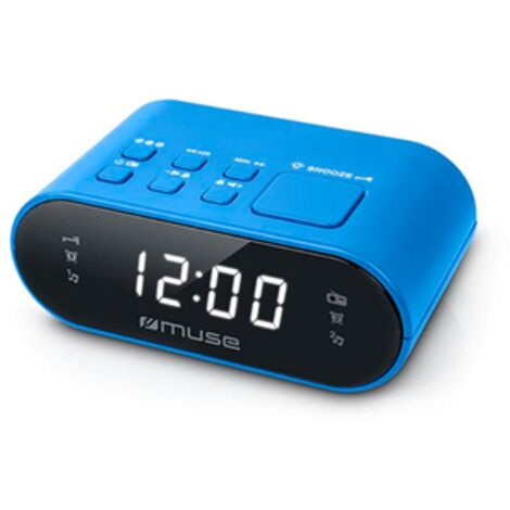 Muse m-10 radio sveglia blu fm doppio allarme 0,6'' display lcd