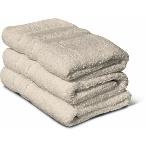 Set di 3 asciugamani - LOVELY HOME - 3 Asciugamani 50 x 100 cm - Beige (1/3)