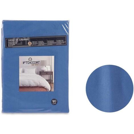 Juego de Sábanas Azul Cama de 90 3 Piezas