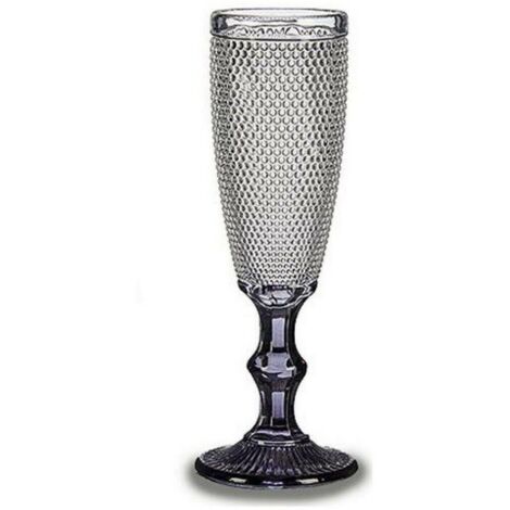 Copa de Champán Transparente Antracita VIVALTO - 185 ML - Copa de pie - Multicolor