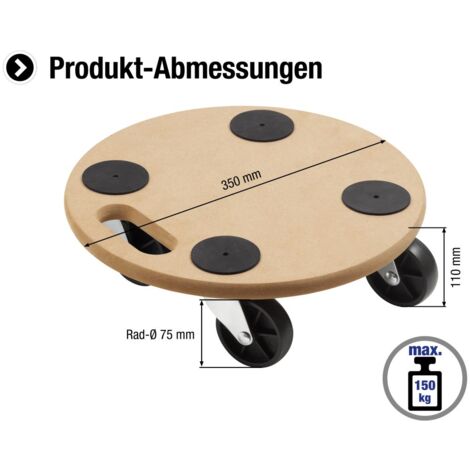 Meister Plataforma con ruedas natural 35 cm