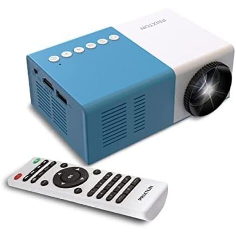 Proyector Portátil PRIXTON Cine Mini, 900 Lúmenes, Full HD, HDMI/USB/MicroSD/AUX/AV, Altavoces, Control Remoto, Gris