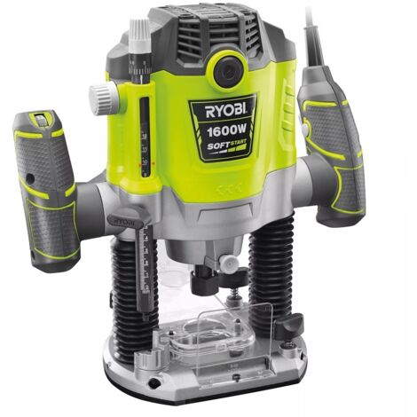 RYOBI - Fresadora de 1.600 W - 10.000-26.000 rpm - Pinzas de 8/6 mm - 5 cortadores incluidos - Entregado en caja - RRT1600-K