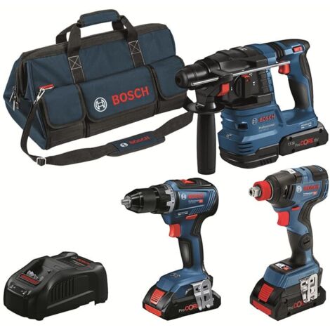 Bosch – Akku-Elektrowerkzeug-Set 18V mit 3 Akkus 4.0Ah – Inklusive Werkzeugtasche – 615A5003B (1/5)