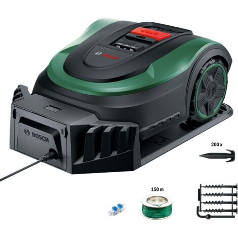 Bosch Rasenmäher Roboter Indego S+ 500 (integrierter 18V Akku und App Funktion, Ladestation enthalten, Schnittbreite 19 cm, für Rasenflächen bis 500 m²)