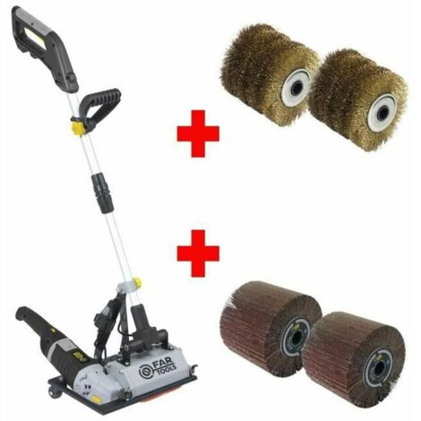 FARTOOLS PACK GROSSER RENOVATOR AUF FUSS FÜR BODENOBERFLÄCHE + 2 MESSINGDRAHTBÜRSTEN + 2 SCHLEIFKLAPPENBÜRSTEN