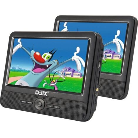 Portable DVD-Player DJIX PVS906-50SM 9" - Doppeldisplay - Akkulaufzeit 2h - Schwarz