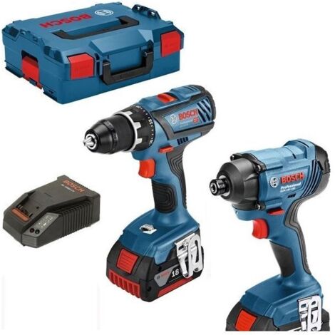 Kit BOSCH Bohrschrauber GSR 18 V-28 + Schlagschrauber GDR 18 V-160 + 2 Akkus 4,0 Ah - L 06019G5107