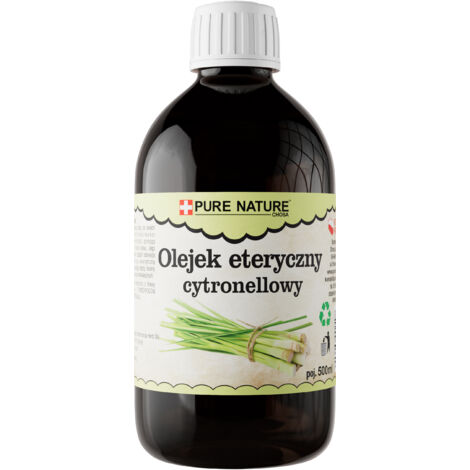 Olio essenziale di citronella - 0,5 l - 100% naturale - Rilassante e purificante