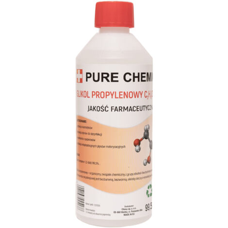 Propilenglicol Farmacéutico - 500 ml - Pureza 99,5% - Ideal para cosméticos y desinfectantes