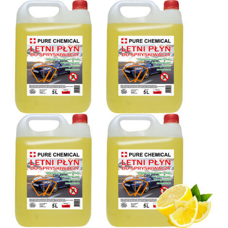 Líquido lavaparabrisas - 20 L (4x5L) - Fragancia cítrica - Eficaz y seguro para la pintura
