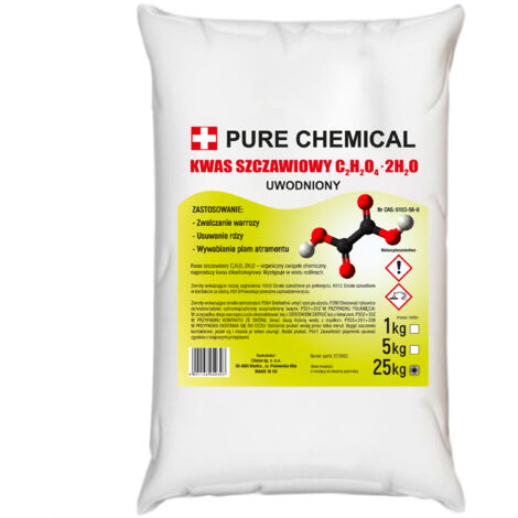 Ácido oxálico - 25 kg - Cristales purificados - Desincrustante eficaz - Antivarroa
