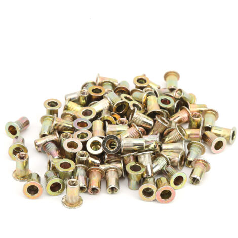 Satz mit 100 verzinkten Flachkopfnietmuttern M4 - Befestigungsmaterial (1/5)