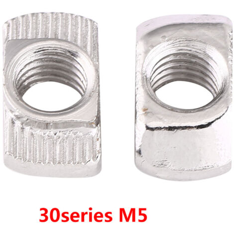 Hammerkopfmutter für Aluminiumprofile, vernickelter Kohlenstoffstahl, M5-Gewinde, Länge 15,5 mm, Höhe 8 mm. (1/2)