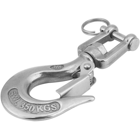 Edelstahl-Hebehaken 304 – 150 Kg Tragkraft, 360° Drehbar, Für Kräne, Forst & Hafen (silber)