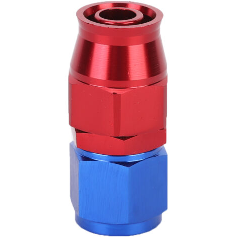 Anschlussstück aus roter und blauer Aluminiumlegierung für PTFE-Kraftstoffschlauch, 0° Winkel, Ölleitungsadapter. (1/5)