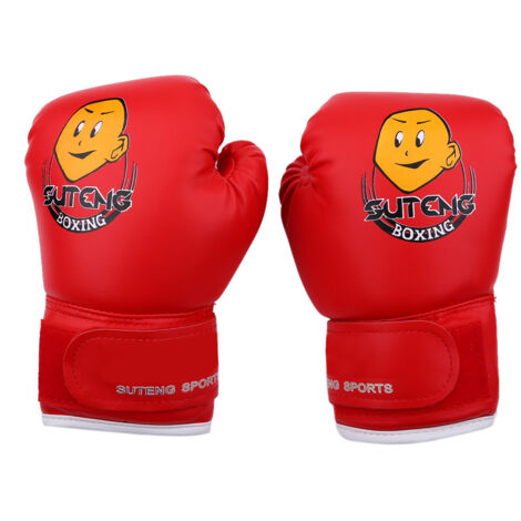 Boxhandschuhe für Kinder am Boxsack – Muay Thai, Kickboxen und Grappling – Rot