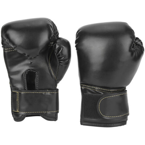 Boxhandschuhe für Kinder aus PU-Leder – Paar Trainingshandschuhe für Kinderboxsäcke (Schwarz)
