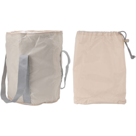 Doppelwandiger, faltbarer Campingeimer aus Polyester, inklusive Aufbewahrungstasche, Beige (1/5)