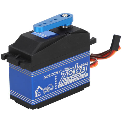 Hochleistungs-Servomotor aus wasserdichtem Metall für ferngesteuerte Autos im Maßstab 1:5 SPTZOHV180W 70KG – Schwarz (RC-Zubehör) (1/5)