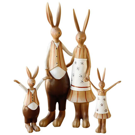 Hasenfigur aus Kunstharz im Vintage-Stil, niedliche und detailreiche Gartendekoration (1/5)