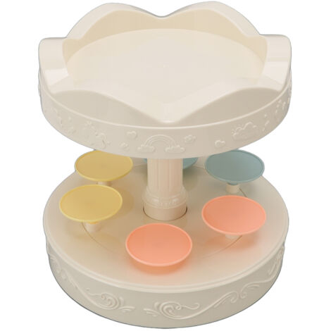 Drehbarer 2-stöckiger Cupcake-Ständer mit 6 Tabletts und Musik – Automatischer Drehständer für Kuchen, Hochzeiten, Geburtstage, Partys und als Geschenk (1/5)