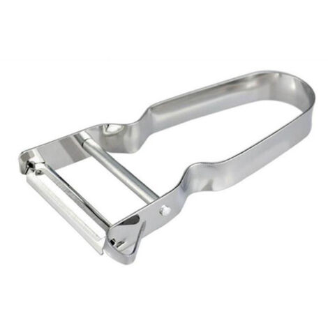 Sparschäler aus Edelstahl, ergonomischer U-förmiger Griff für Obst und Gemüse, silberfarben – ideal für die Küche (1/5)