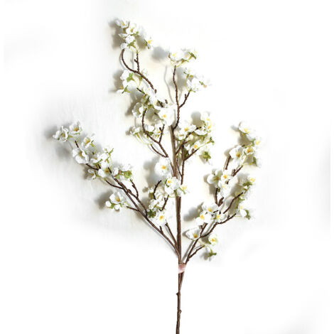 Künstliche Kirschblütenzweige, 4 Stück, realistische Blumendekoration, 97 cm, Weiß (1/5)