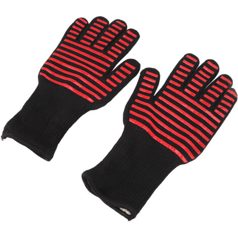 Paar hitzebeständige Feuerwehrhandschuhe für Grill, Backofen und industrielle Anwendungen (1/5)