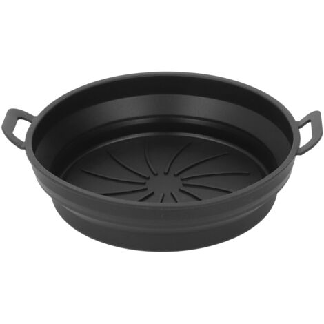Silikoneinsatz für zusammenklappbare Fritteuse, hitzebeständig, 19 cm Durchmesser, schwarz, lebensmittelecht (1/5)