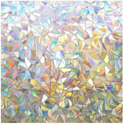 3D-Regenbogen-Sichtschutzfolie 45 x 200 cm, statisch haftende Fensterfolie