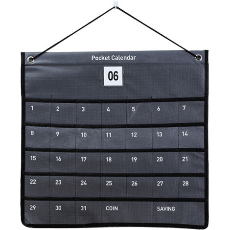 Monatswandkalender aus Vliesstoff mit Aufbewahrungstasche, 44 x 42 cm, Grau, für Büro, Schlafzimmer, Wohnzimmer (1/5)