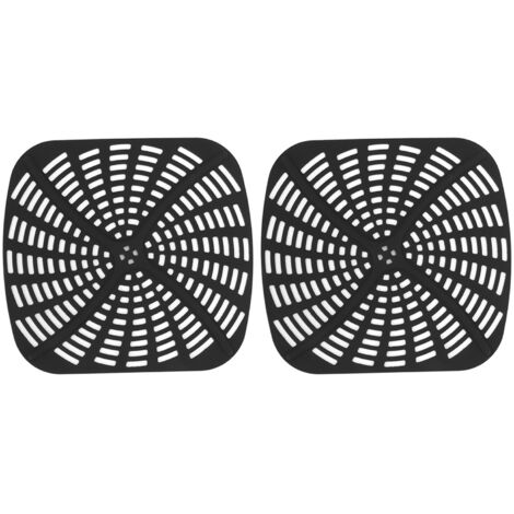 2-teilige wiederverwendbare Fritteusenmatte, kratzfestes Silikon für Ninja Foodi AG301, Schwarz (1/5)