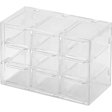 Transparente Aufbewahrungsbox mit 9 Fächern für Schmuck, Bastelmaterialien und Accessoires – Praktische Organisation (1/5)