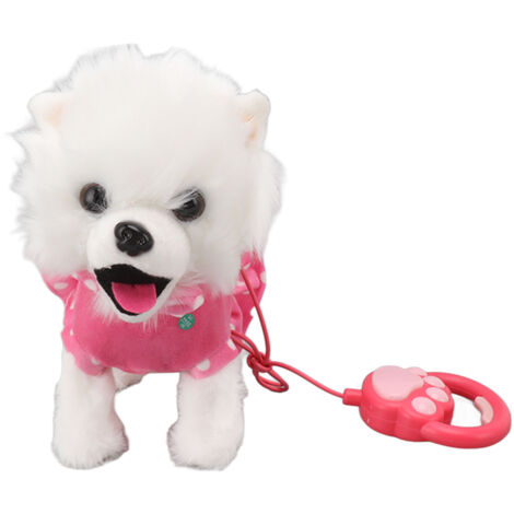 Interaktiver elektronischer Plüschhund, läuft und singt mit Fernbedienung, Rosa, Geschenkidee zum Kindergeburtstag (1/5)