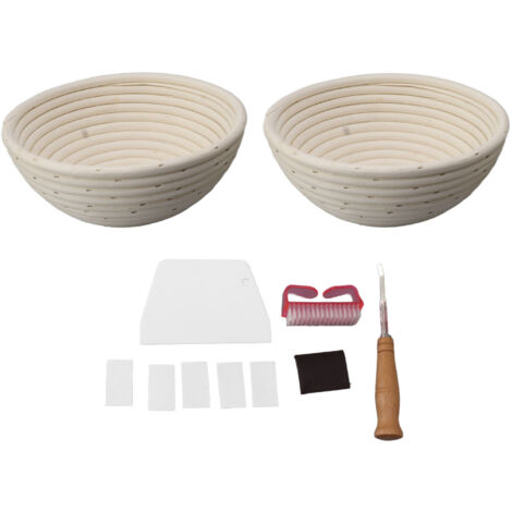 Brotkorb aus Rattan mit Gärtuch für Bäckereien, Teiggärset 20 und 22 cm